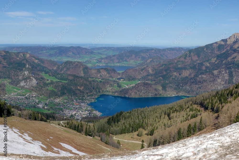 Panoramic view on Salzkammergut area in Austria