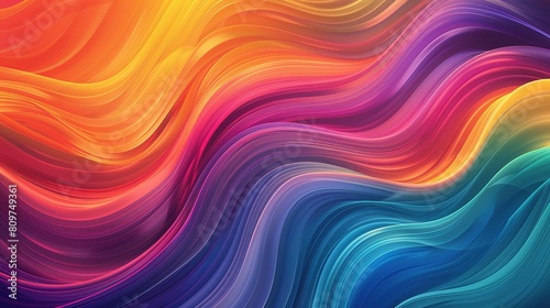 Abstract colorful background with smooth wavy lines in orange, yellow and purple colors