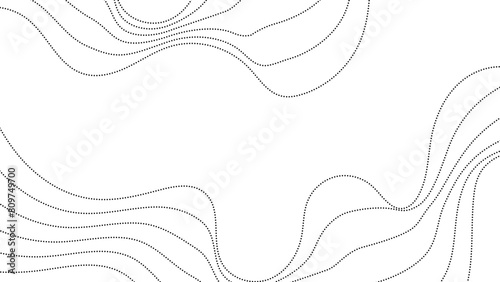Abstract halftone flowing wavy gradient dots shape isolated on transparent background. Technology abstract lines on white background. Digital future technology concept. Design for web design, music, 