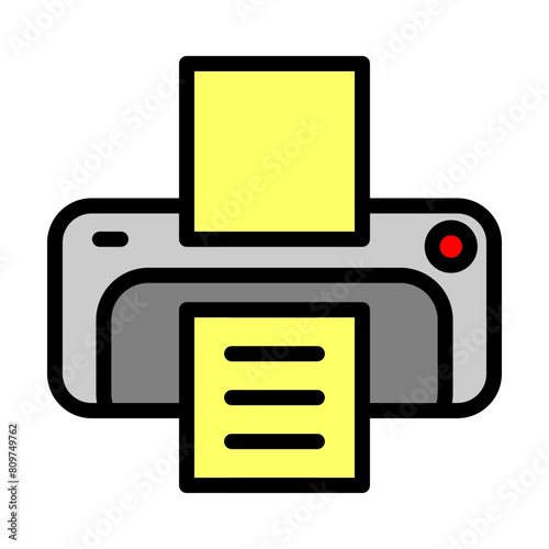 Printer Line Filled Icon Design