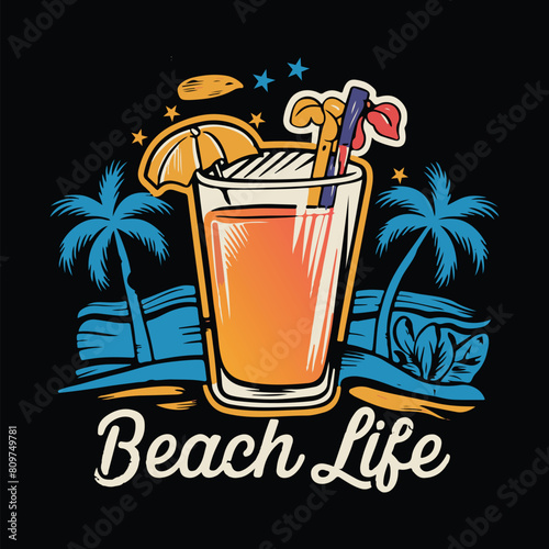 beach Life t shirt design vector graphic
