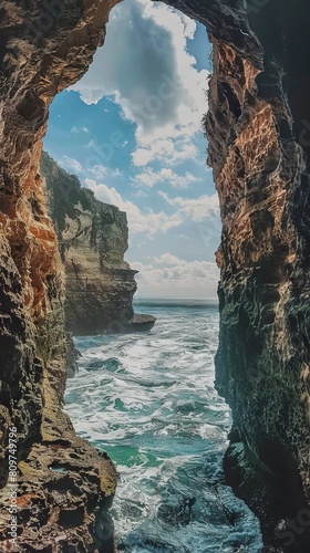 Dramatic sea caves carved by centuries of erosion