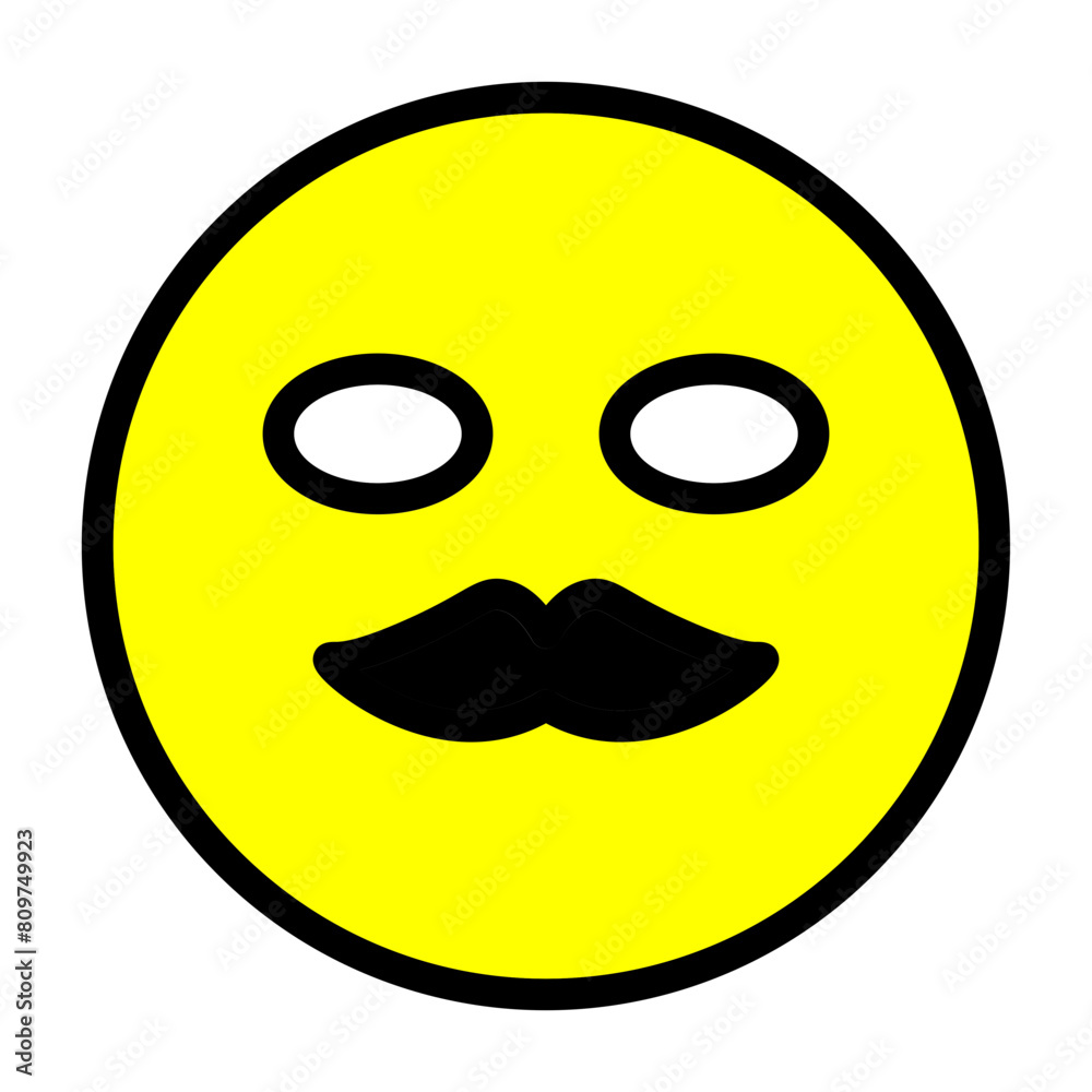 Fototapeta premium emoji Moustache Line Filled Icon Design