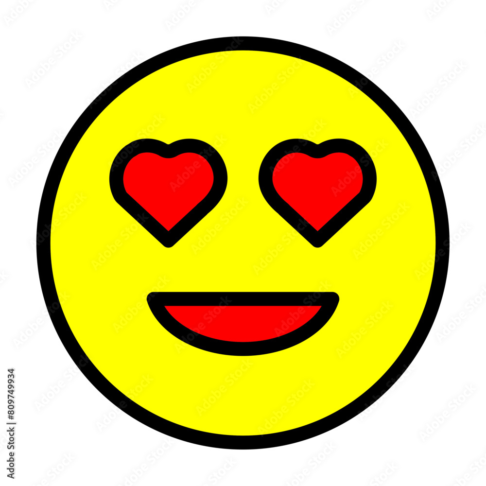 emoji love eyes Line Filled Icon Design emoji love eyes Line Filled Icon Design