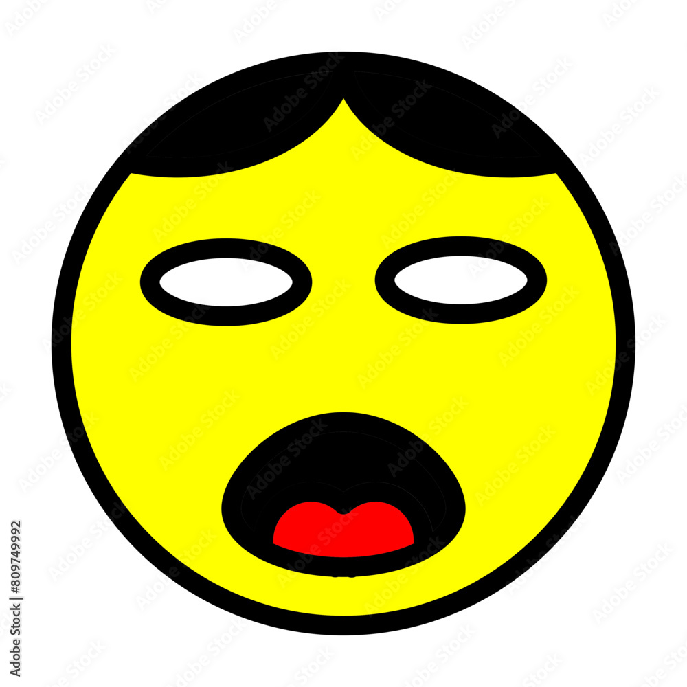 Fototapeta premium emoji girl Line Filled Icon Design