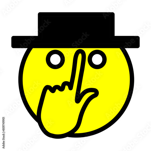 emoji Hat Touching Line Filled Icon Design