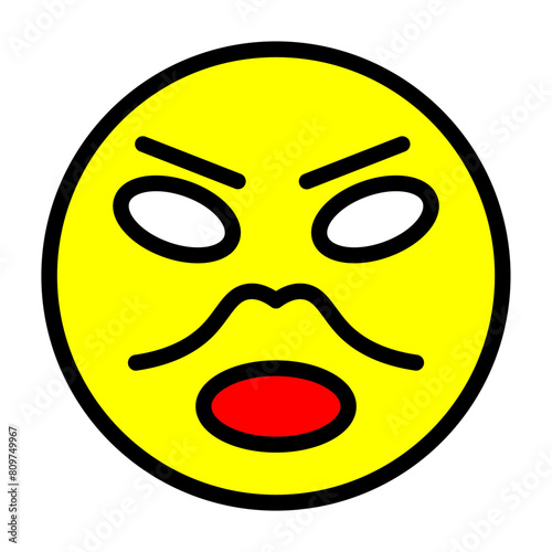 emoji angry man Line Filled Icon Design
