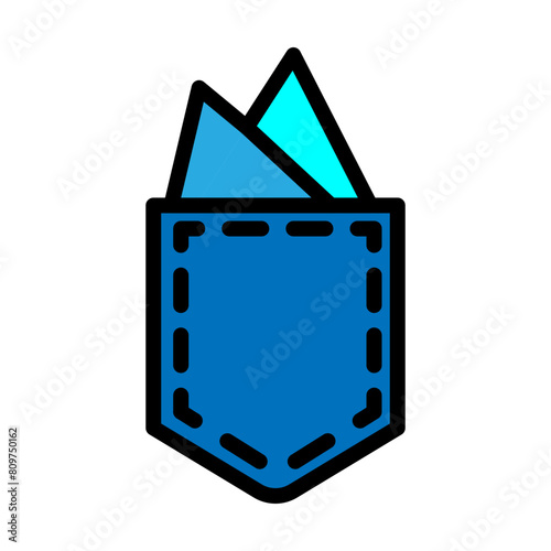 Pocket square Line Filled Icon Design