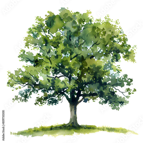 Trees front view  PNG  watercolor style vector tree  pedunculate oak tree  architectural element  PNG bundle  vector clipart  transparent background