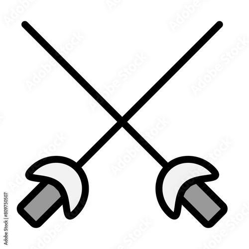 fencing Line Filled Icon Design