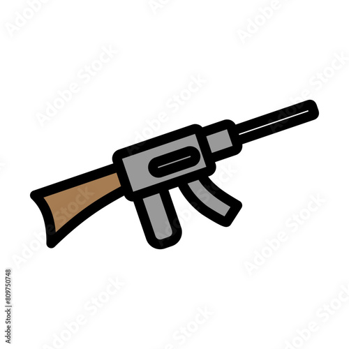 Rifle Line Filled Icon Design