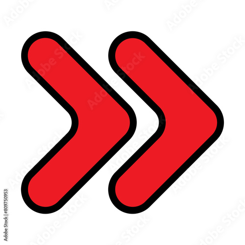 Forward Line Filled Icon Design