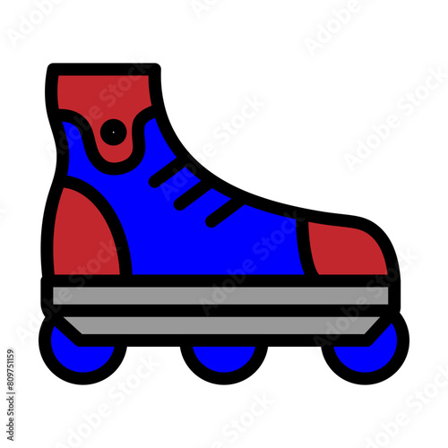 Rollerblades Line Filled Icon Design