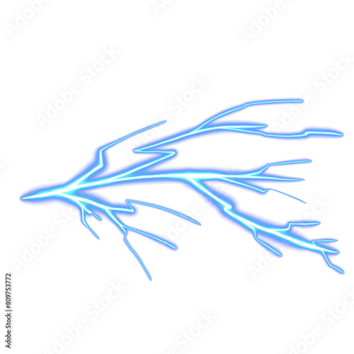 Lightning bolt isolated illustration on transparent background.