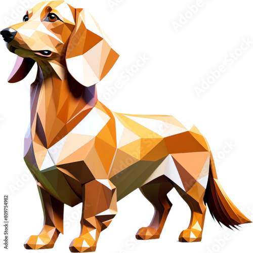 Low Poly Geometric Dog Design