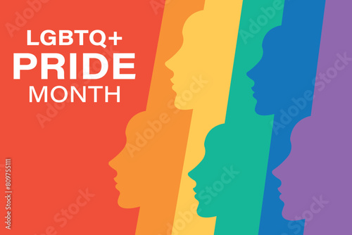 Pride day LGBTQ concept, LGBT pride month poster design. Background design arranged in Rainbow, Lgbt colors. Vector