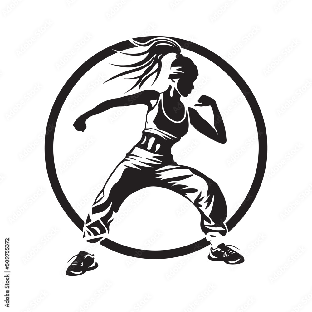 Dancing Zumba Stock Illustrations isolated on white