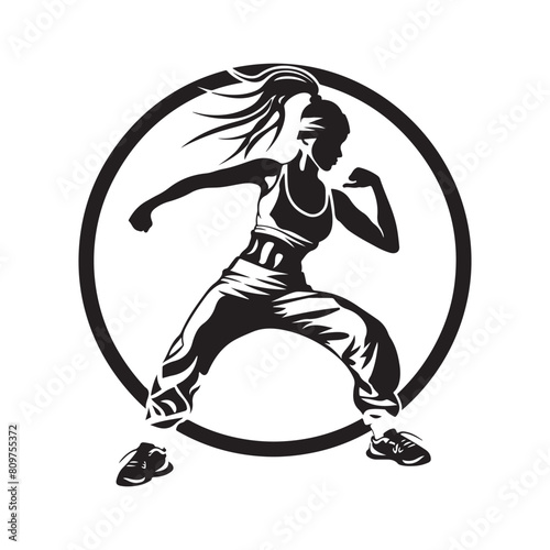 Dancing Zumba Stock Illustrations isolated on white