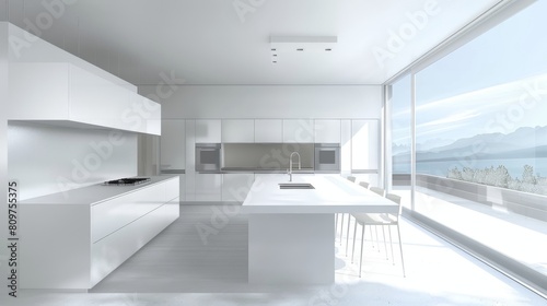 Interior design in minimalist style focusing on clean aesthetics and organization © Cloudyew