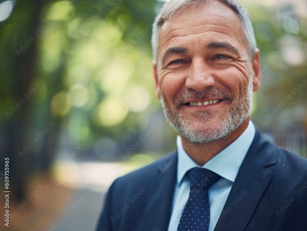 A man in a suit and tie is smiling and looking at the camera A man in a suit and tie is smiling and looking at the camera