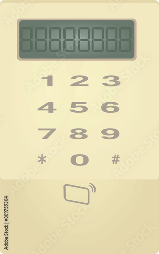 Electronic card reader display. vector illustration