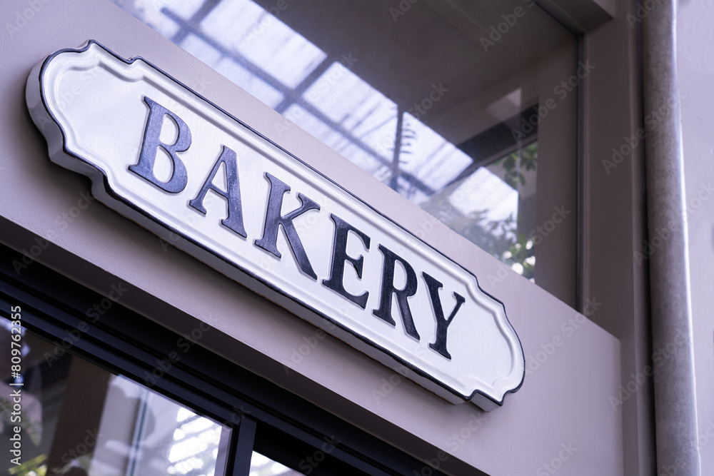 Bakery shop sign in front of the shop modern style
