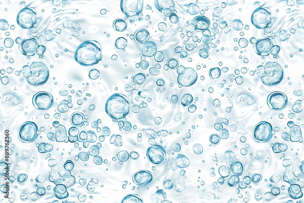 Pure Freshness and Serene Vitality in Clear Spring Water Seamless Pattern Delicate Bubbles Versatile Design