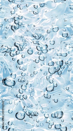 Delicate Bubbles Pure Freshness in Clear Spring Water Seamless Pattern Serene Vitality Versatile Design