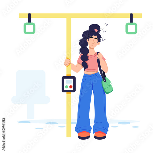 Download flat illustration depicting travel fatigue 