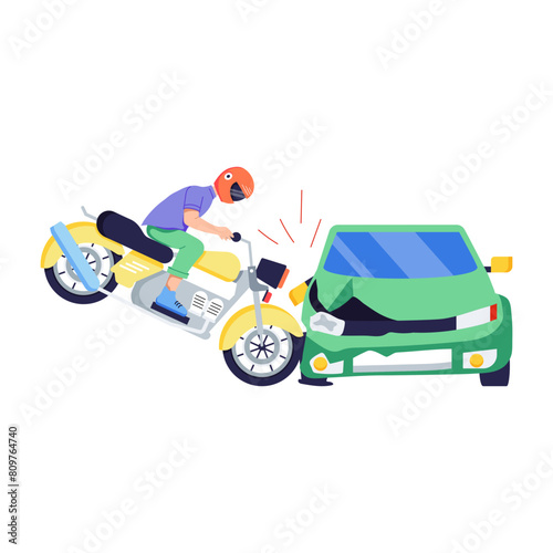 Download flat illustration of bike accident 