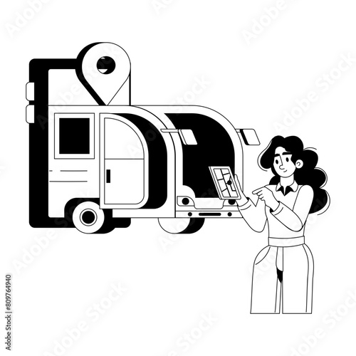 Here’s a glyph illustration depicting bus tracking 