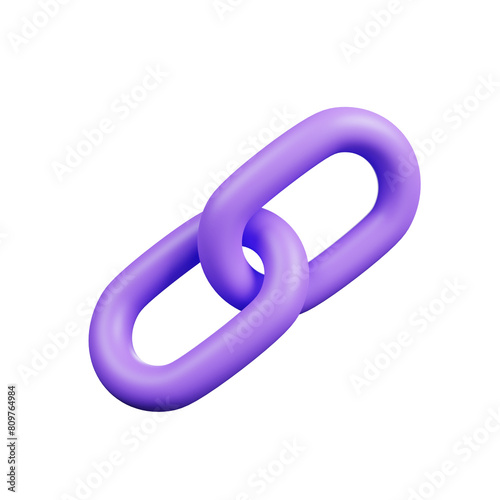 3d render ui icon of chain linked