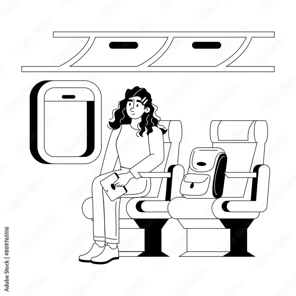 Customizable glyph illustration of window seat Customizable glyph illustration of window seat