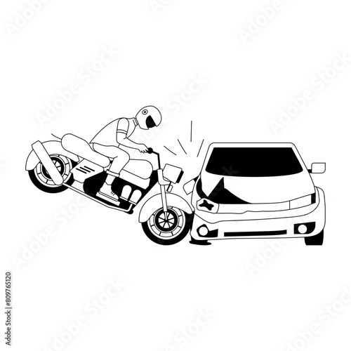 Download glyph illustration of bike accident 