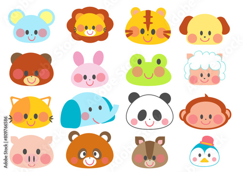 動物達の顔のイラスト素材集
