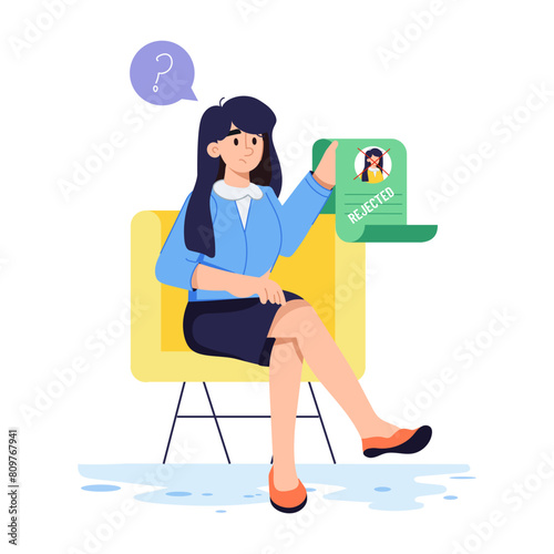 Latest flat character illustration of job rejection 