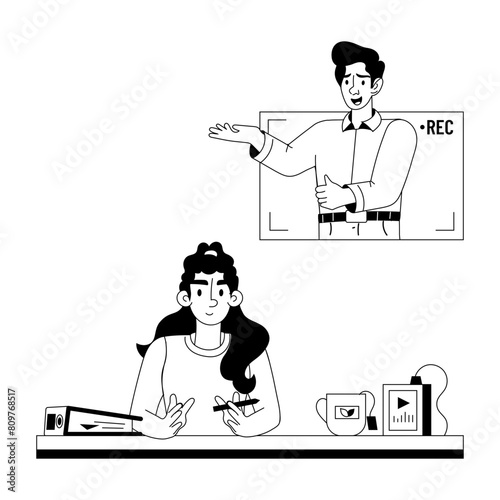 Here’s a glyph illustration of live interview 