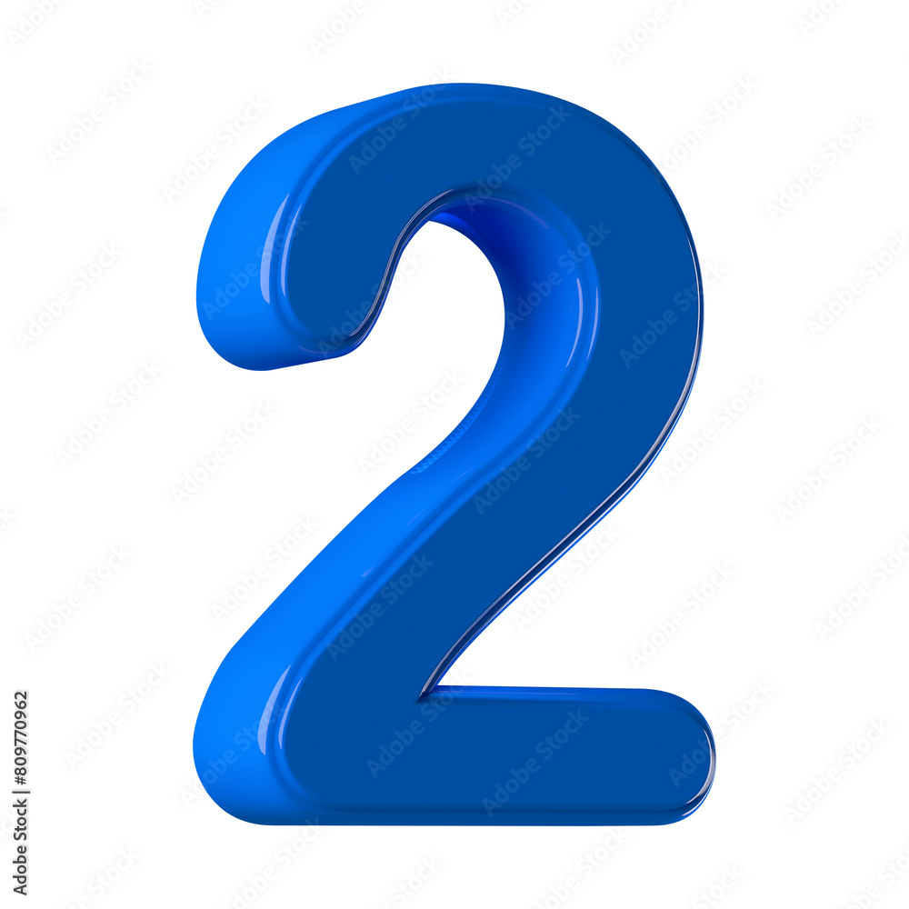 3d Blue Number 2 3d Blue Number 2