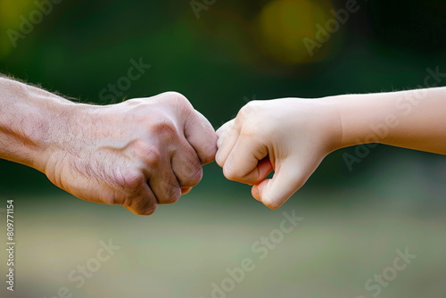 Close up of child and adult fist bump, family friendship concept photo © Nadia Do