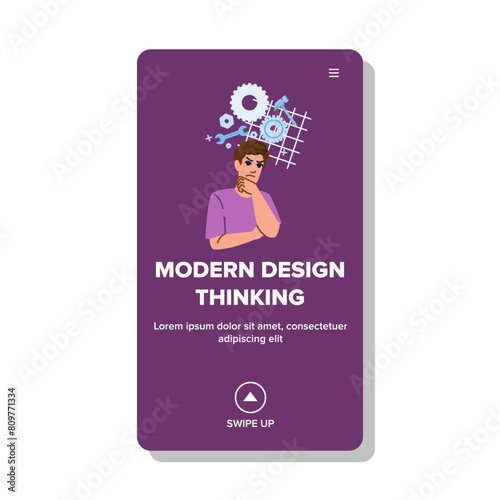 user modern design thinking vector. centric ideation, prototyping iteration, empathy experimentation user modern design thinking web flat cartoon illustration