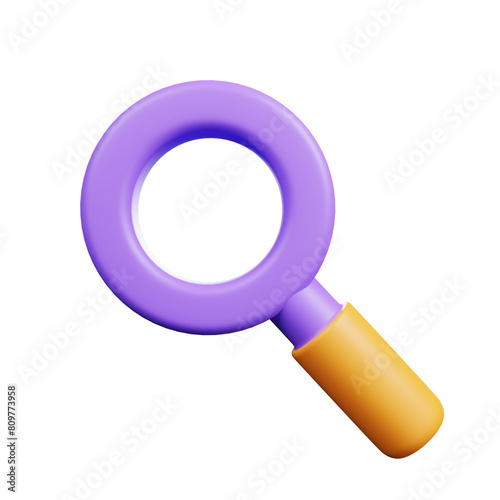 3d render ui icon of magnifying