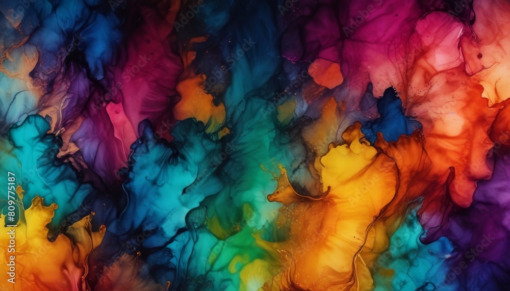 colorful alcohol ink abstract background