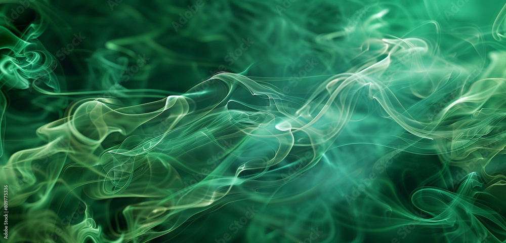 Elegant swirls of jade green smoke, ideal for themes of natural elegance and ecology. Elegant swirls of jade green smoke, ideal for themes of natural elegance and ecology.