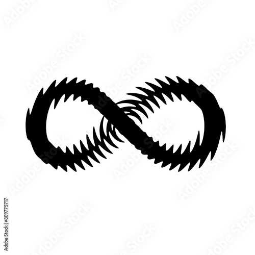 Infinity symbol cut out isolated on white background