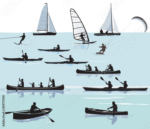 Wassersport in der Freizeit, illustration