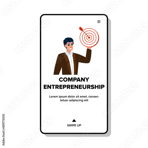growth company entrepreneurship vector. leadership strategy, branding networking, funding mentorship growth company entrepreneurship web flat cartoon illustration