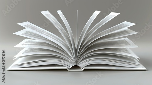  Book with folded Christmas tree-shaped pages on gray background, allowing space for text