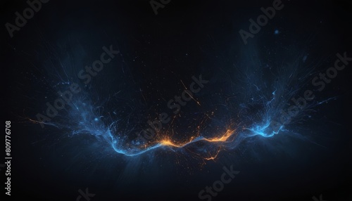 Dark blue and glow particle abstract background