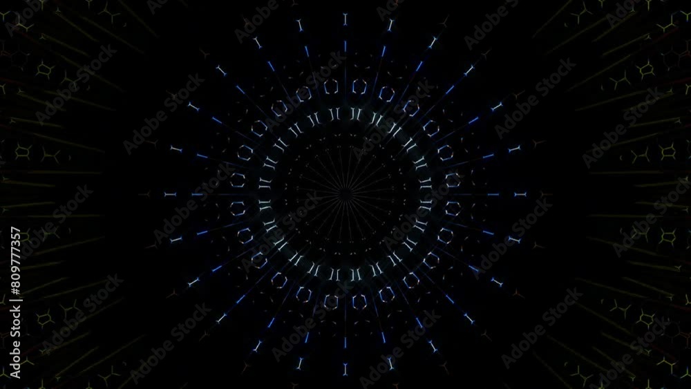 abstract lines colorful light shining round shape in center, black background abstract lines colorful light shining round shape in center, black background