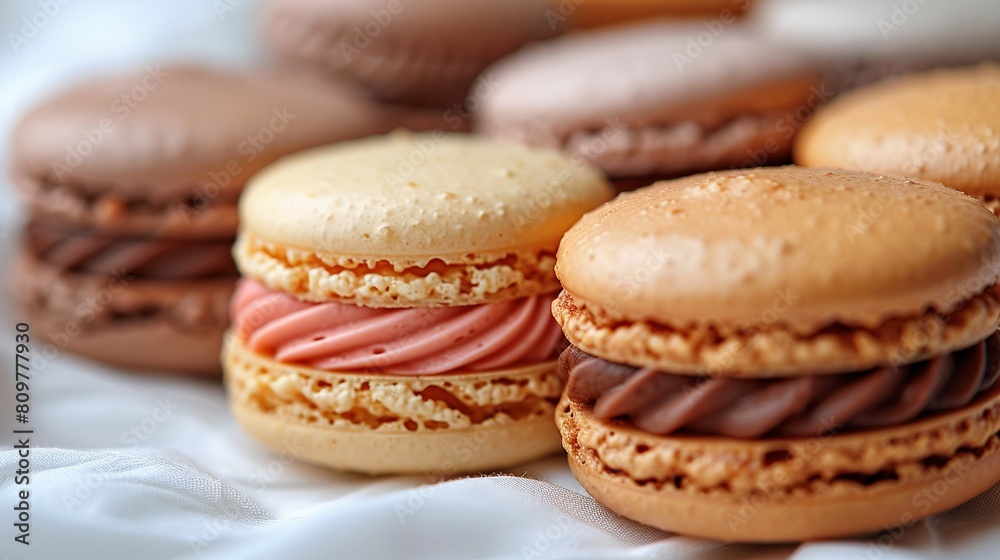 Macaroons stacked on white wax paper Macaroons stacked on white wax paper